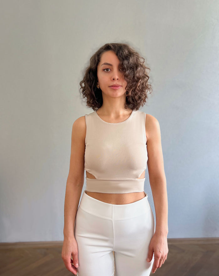 Beige crop-top